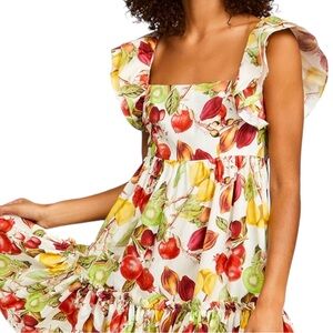 Cara Cara Lexa Dress Ivory Fruit Print
